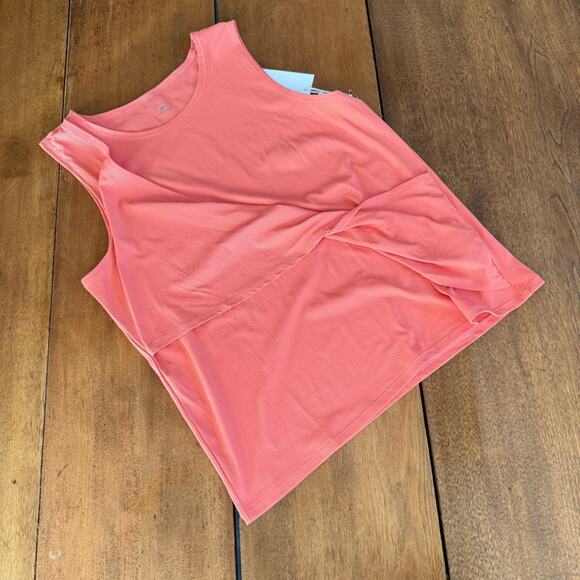 Tavi Noir NWT Synergy Twist Ribbed Tank Top Poppy Pink Lrg BalletCore Feminine - Picture 8 of 12